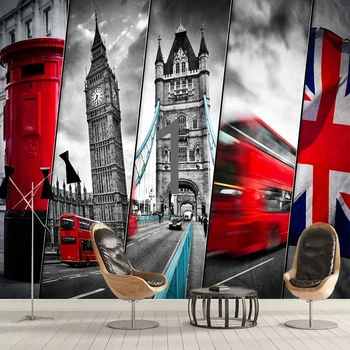 Пользовательские Настенные Обои 3D В Стиле Ностальгического Ретро С Видом на Лондонскую Улицу Гостиная ТВ Фон Диван Спальня Papel De Parede Sala