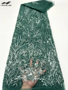 Madison-Кружевная ткань для свадебного платья, африканская вышивка, тяжелый жених, Нигерийские пайетки, роскошь, элегантный, новейший