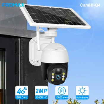 FRDMAX Солнечная 4G Камера Безопасности Наружная Беспроводная WiFi 1080P PTZ-камера Встроенный аккумулятор Автоматическое Отслеживание AI Обнаружение человека CamHi