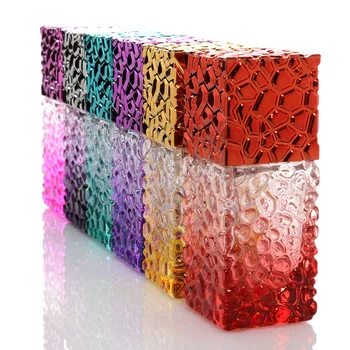 Стеклянный Кубик для воды, 20 мл, Мини Портативный Стеклянный флакон для духов многоразового использования С распылителем из фольги и пустой косметичкой для парфюмерии Для путешественников