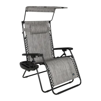Шезлонги шириной 3 дюйма XXL с креслом для невесомости с регулируемым козырьком от солнца, подносом для напитков и регулируемой подушкой