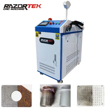 Волоконно-лазерная чистящая машина Razortek 1000 Вт 1500 Вт 2000 Вт 3000 Вт для очистки металла от углерода, нержавеющей стали, алюминия