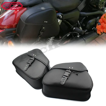 Универсальная мотоциклетная сумка ACZ из чайной/темно-коричневой искусственной кожи для Harley Honda, Седельная сумка для багажа, Боковая сумка