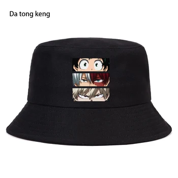 Мужская женская летняя шляпа My Hero Academia, панама, кепка-ведро, Дизайнерская шляпа с плоским козырьком, модная японская шляпа-ведро в стиле Аниме