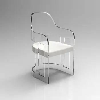 Новое поступление Современная акриловая мебель уникального дизайна Оптом Современный стул из оргстекла Обеденный стул с акриловой прозрачной спинкой
