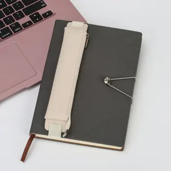 Винтажный пенал из искусственной кожи, книжка для ноутбука, зажим для ручки на резинке, портативный держатель для ручек для офисных совещаний, ноутбук