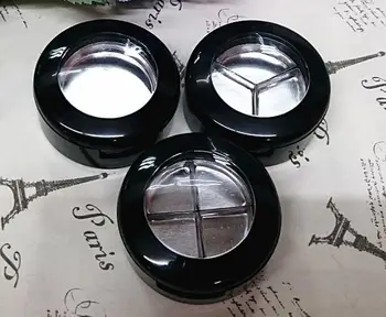 10 шт./лот, пустой компактный футляр, круглая баночка для теней для век с прозрачным окошком, косметическая упаковка