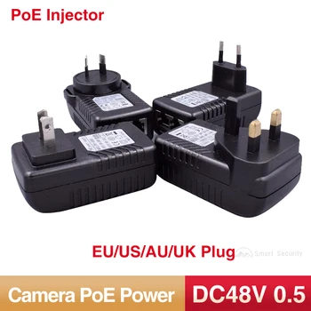 PoE Power 100-240 В постоянного тока 48 В 0.5A Адаптер Питания монитора Безопасности CCTV Ethernet PoE Инжектор Для Сетевых IP-камер Dahua Hikvision