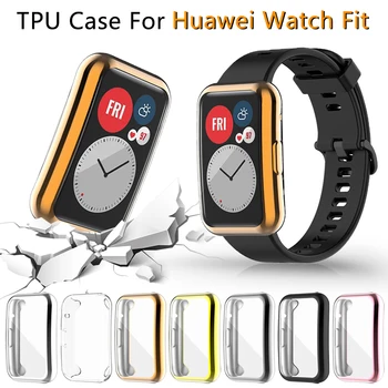 Защитный Чехол для Huawei Watch Fit TIA-B09, Ультратонкий Мягкий Чехол для смарт-часов из ТПУ для Huawei Fit, Защитный бампер в виде Ракушки